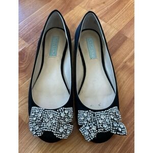 Betsey Johnson Rhinestone Bow Ballet Flats Size 7,5